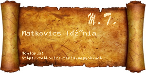 Matkovics Ténia névjegykártya